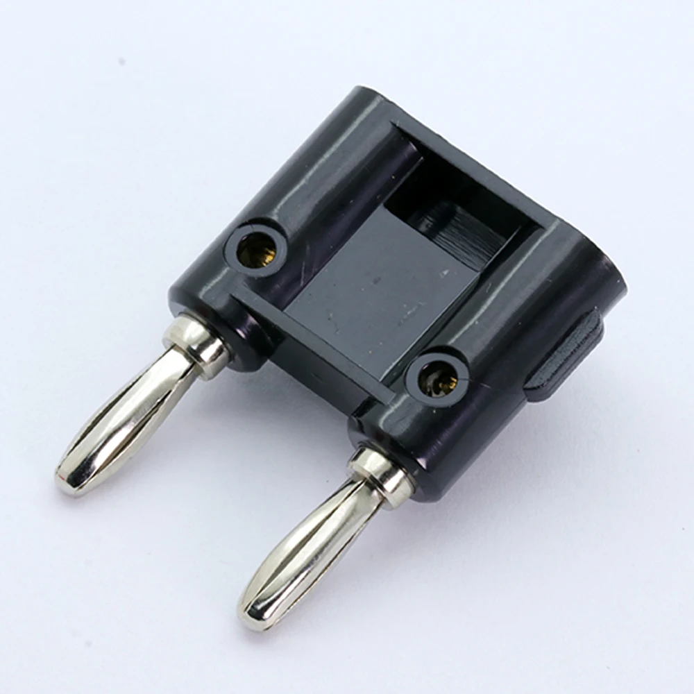 Nickel plated 2PCS black+red double dual head banana male plug connector with 4mm cable hole | Обустройство дома
