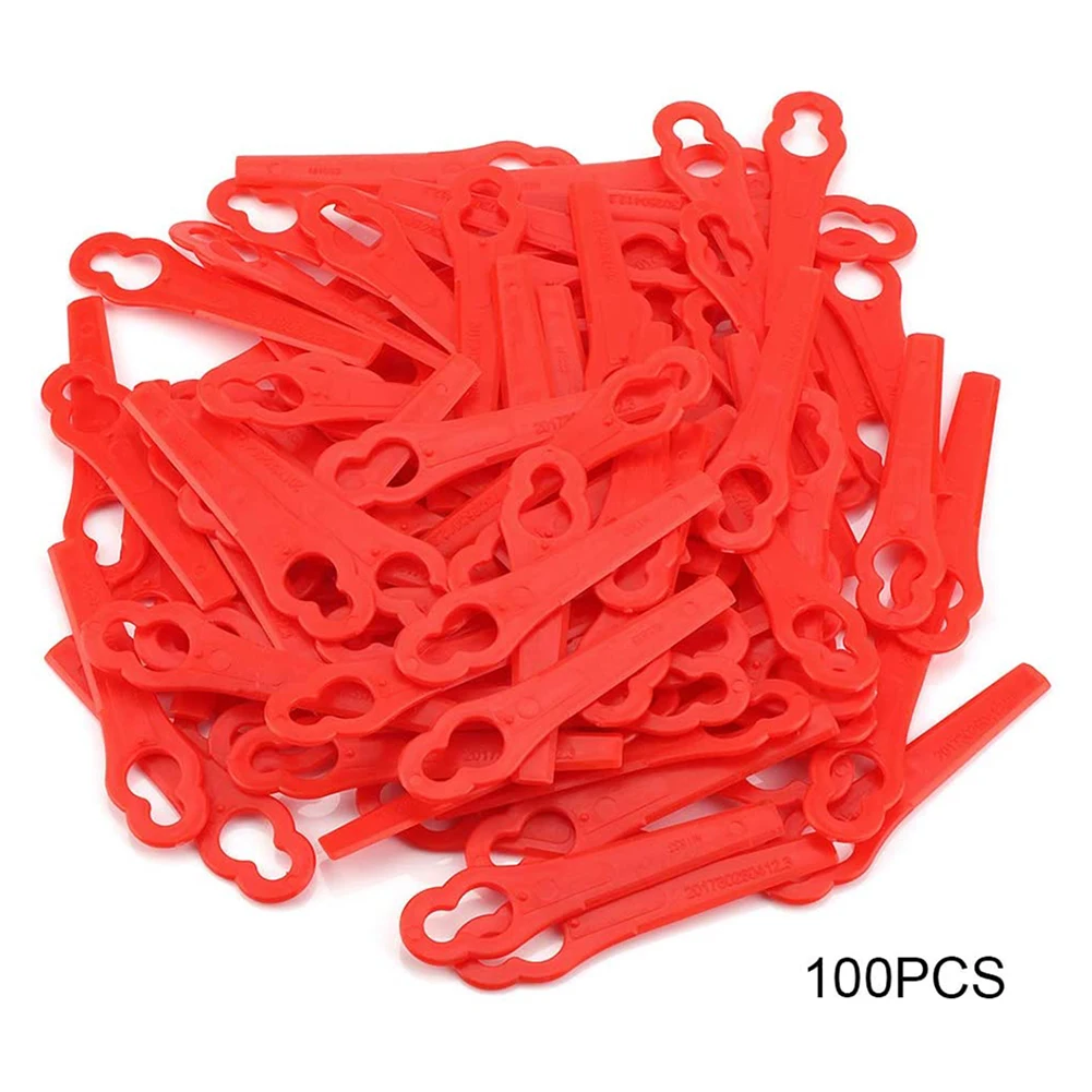 

100pcs Plastic Cutter Blades for Garden Lawn Mower Grass Trimmer Brush Cutter Replacement Blade Set Part Gardening Supplies