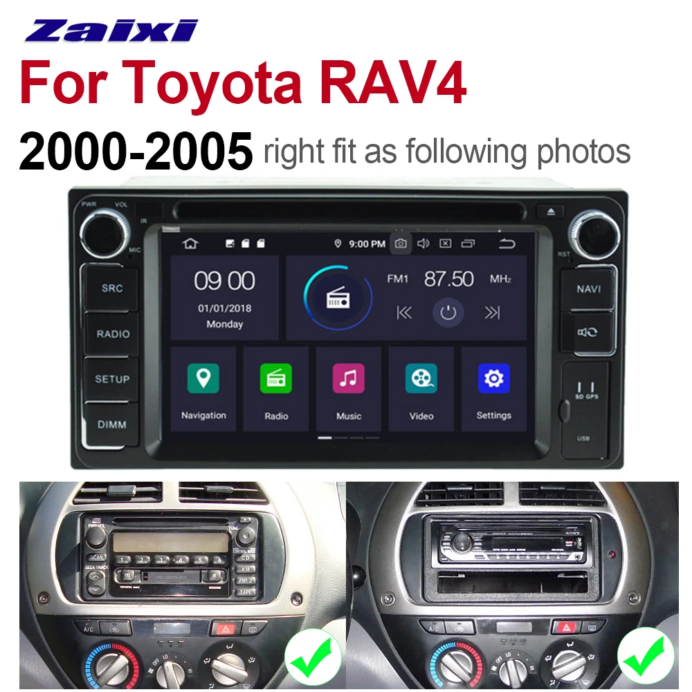 Автомобильный dvd плеер ZaiXi 4 ГБ android 9 0 для Toyota RAV4 2000 ~ 2005 мультимедийный GPS навигатор