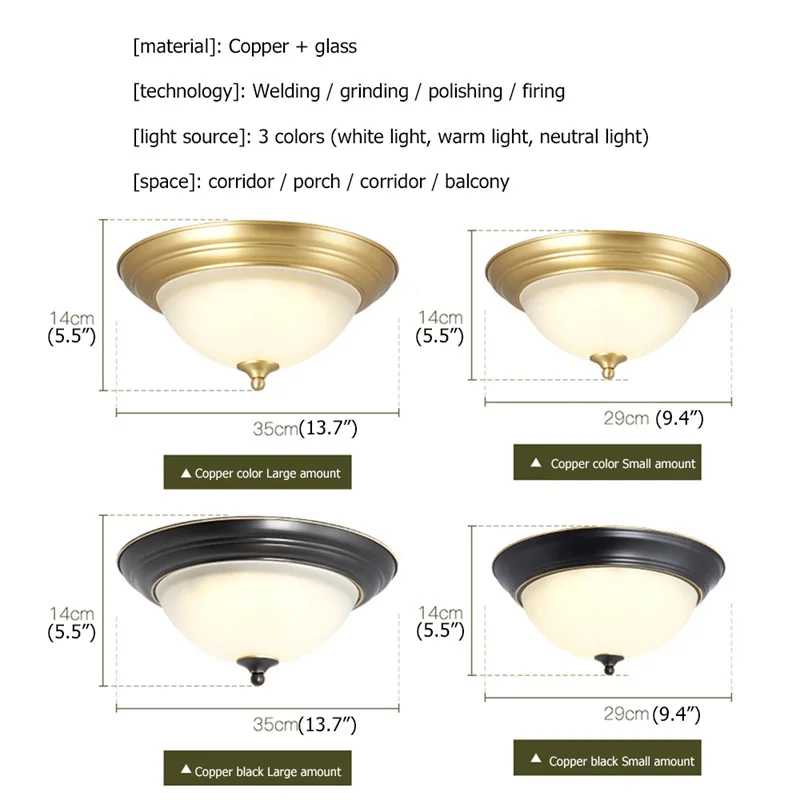 

86LIGHT Copper Ceiling Lights Modern LED Fashionable Decorative For Home Porch Living Room Dining Room Bedroom