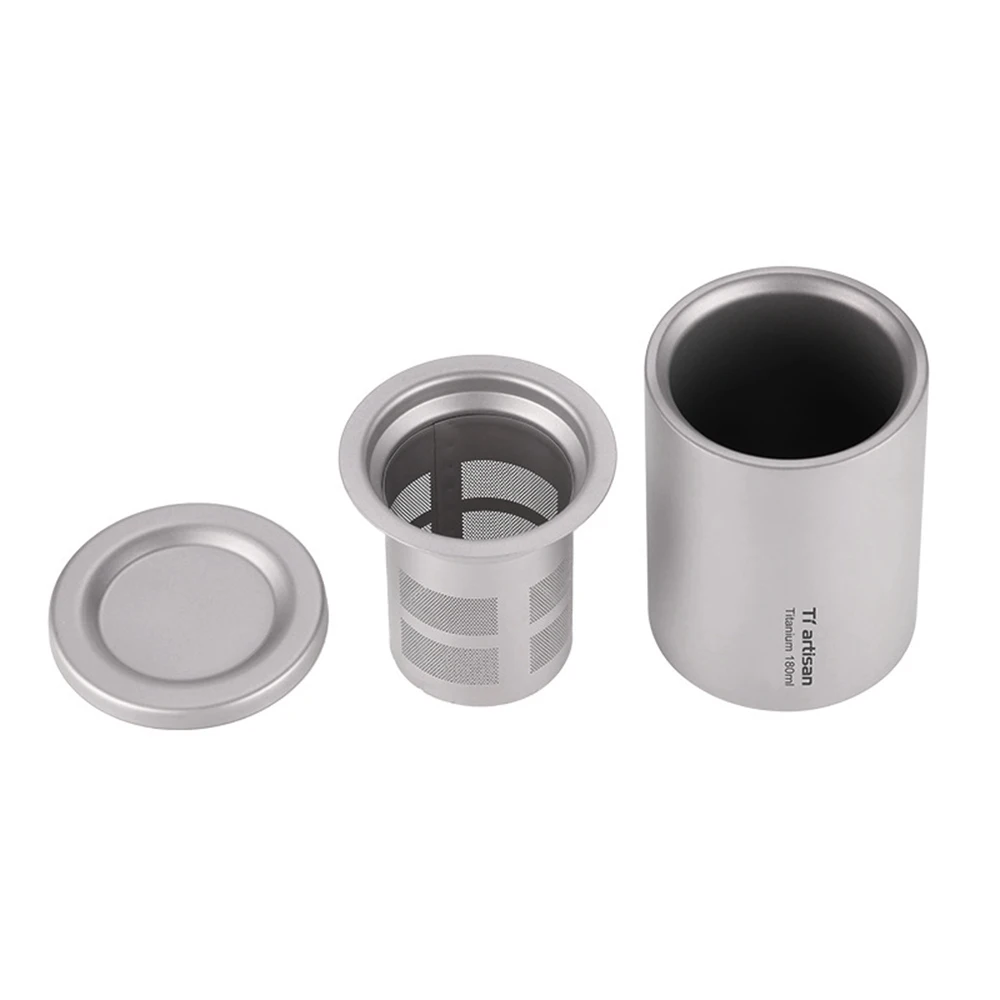 Lixada чайник с ситечком уличная посуда 180 мл Двойная Стенка титановый со съемной