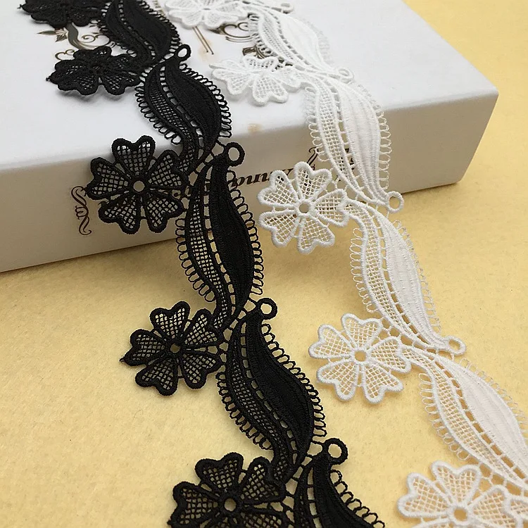 

Water-soluble milk silk lace hollow flower wave barcode clothing embroidery accessories DIY accessories