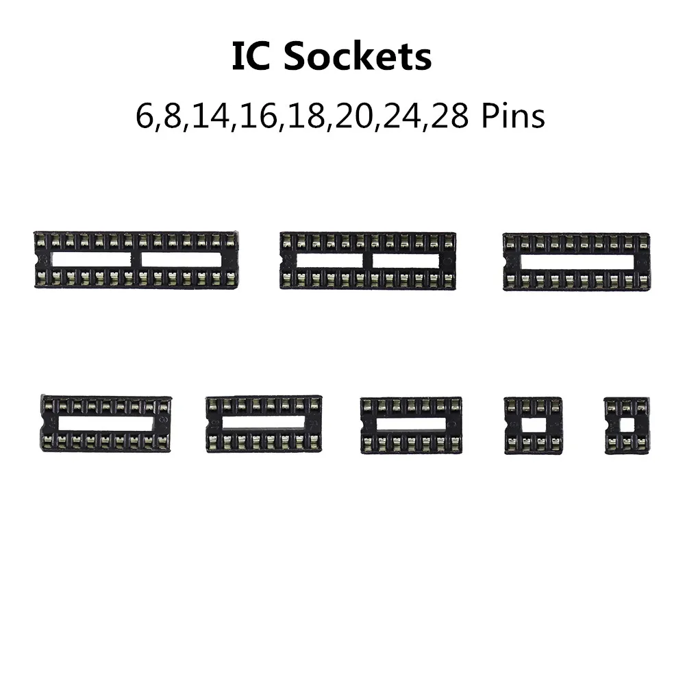 10 шт. DIP IC розетки адаптер тип пайки комплект розеток 6 8 14 16 18 20 24 28 Pin для arduino PCB Diy