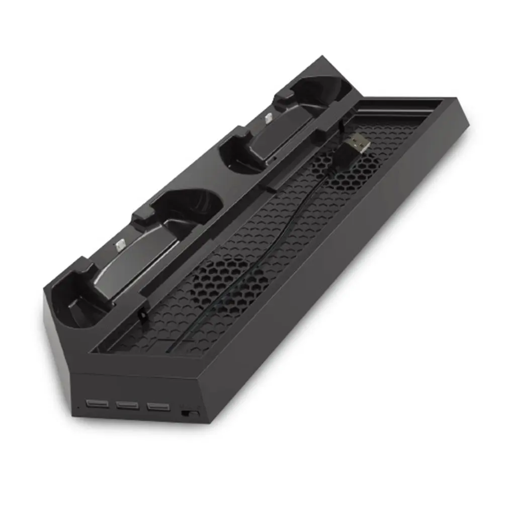 For PS4 Cooling Fan Heat Sink Base Vertical Charger Stand Dual Dock Charging Controller for Playstation 4 PS 4 Pro / Slim