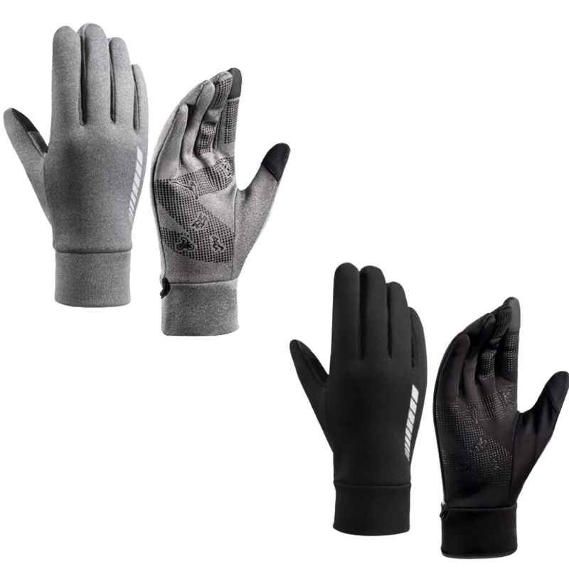 

P8DB Men Sport Gloves Non Slip Full Finger Touchscreen Gloves with Fleece Lining