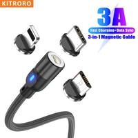 kitroro mobile phone charging cable magnetic cable usb type c micro usb charger cord wire for iphone samsung huawei xiaomi redmi
