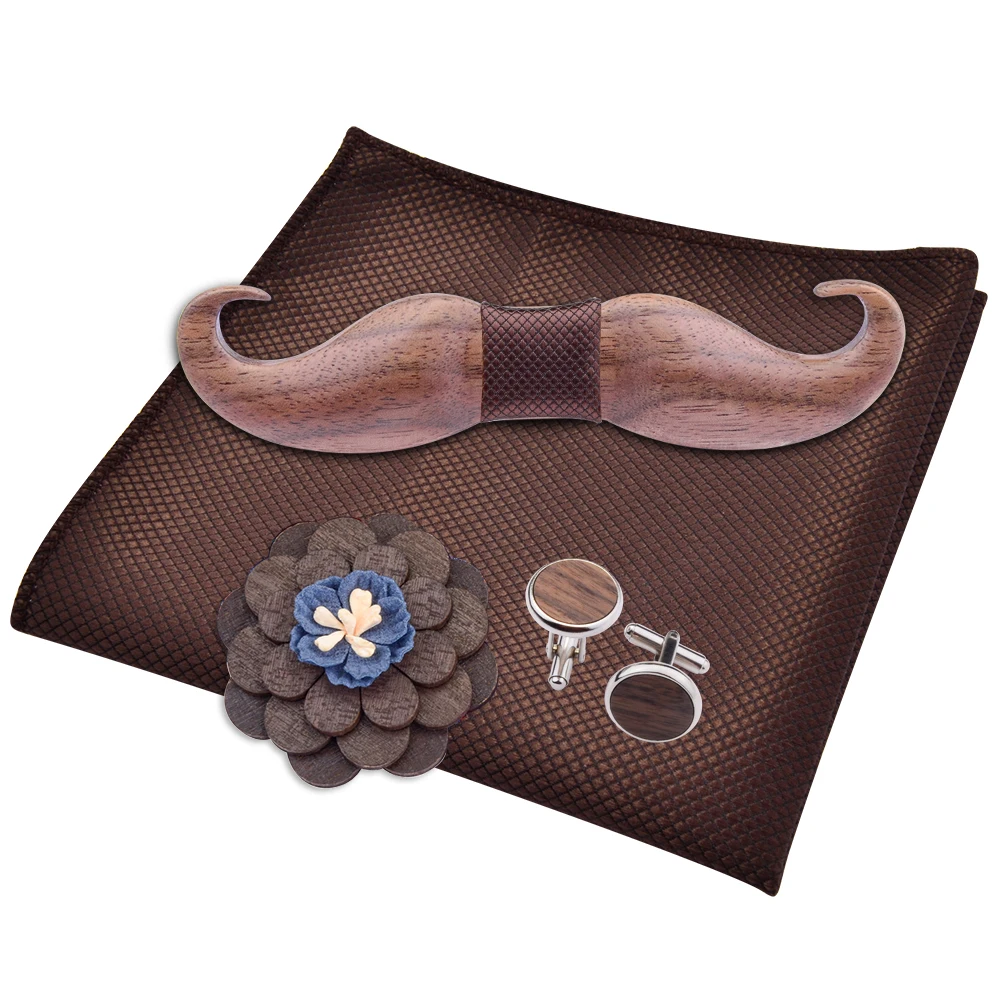 Новинка 3D Усы деревянный галстук бабочка для мужчин подарок красный бул плед