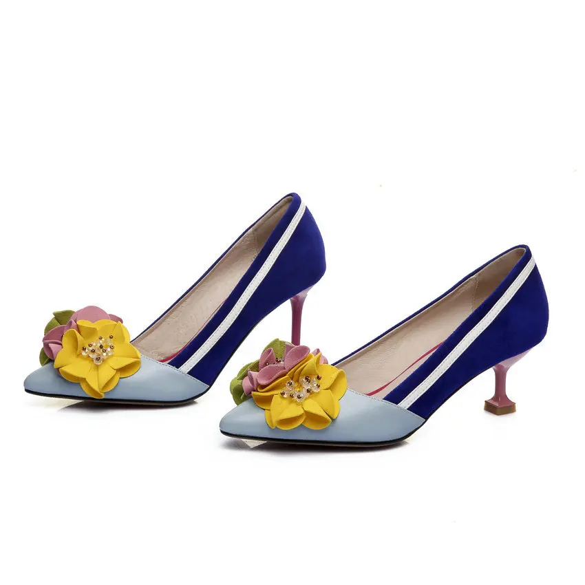 Женские туфли-лодочки QUTAA замшевые туфли из овчины на тонком высоком каблуке с