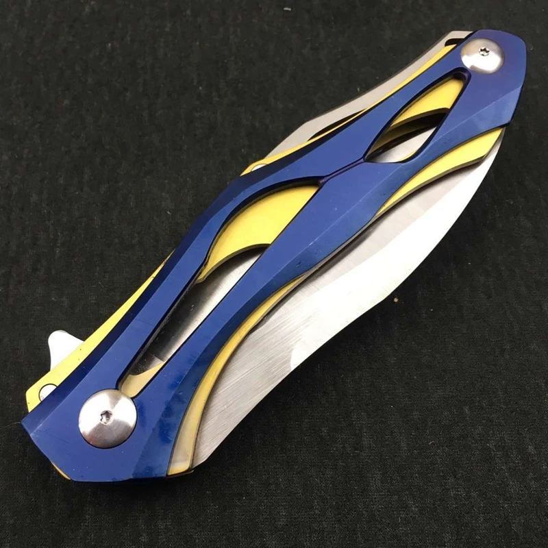 

Iron Man Folding Knife 8CR18MOV Blade All Steel Handle Mini Outdoor Survival Wilderness High Hardness Pocket Knife Collection