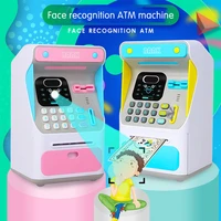 electronic simulated face recognition atm machine piggy bank cash box coin money saving bank auto scroll paper banknote kid gift