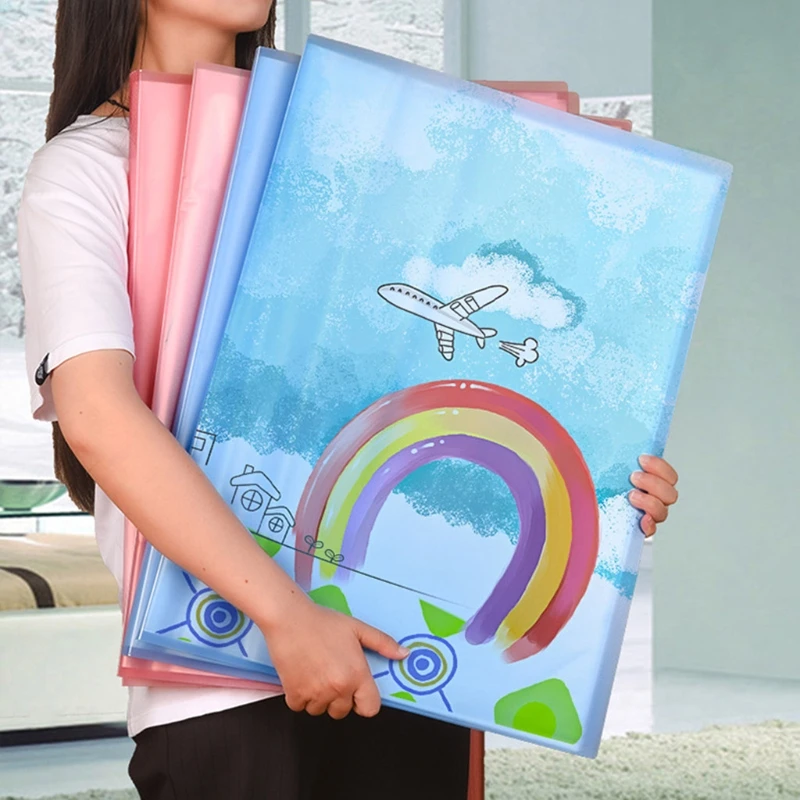 

4k Drawing Paper Painting File Document Folder 20/30 Pages Paper Holder Organizer Display Book