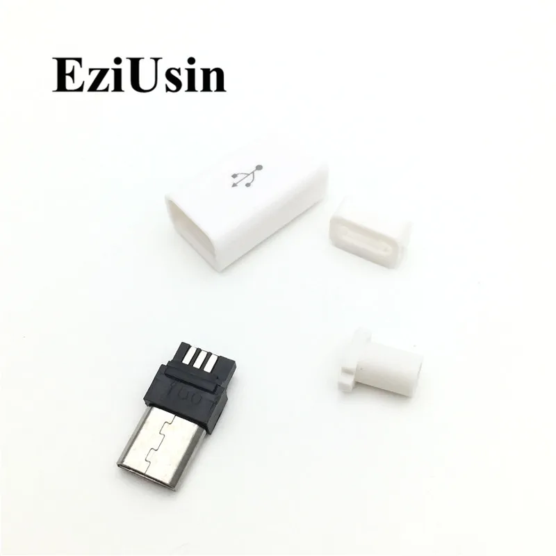 10 шт./лот микро USB 5Pin штекер набор черный/белый Сварка данных OTG линия интерфейс DIY