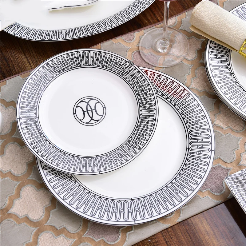 Европейская современная керамика Западная еда тарелки костяной фарфор стейк