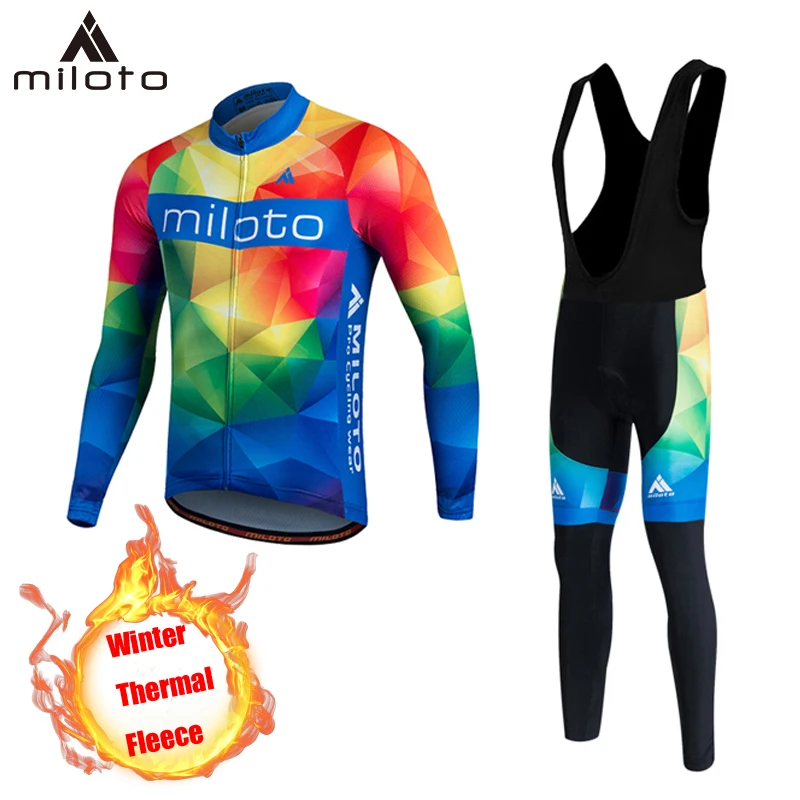 MILOTO Велоспорт Джерси 2019 ropa ciclismo hombre зимние теплые флисовые велосипедные костюмы