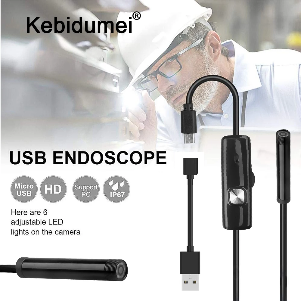 Водонепроницаемый мини USB эндоскоп kebidumei 7 мм 720P HD Бороскоп трубка для осмотра