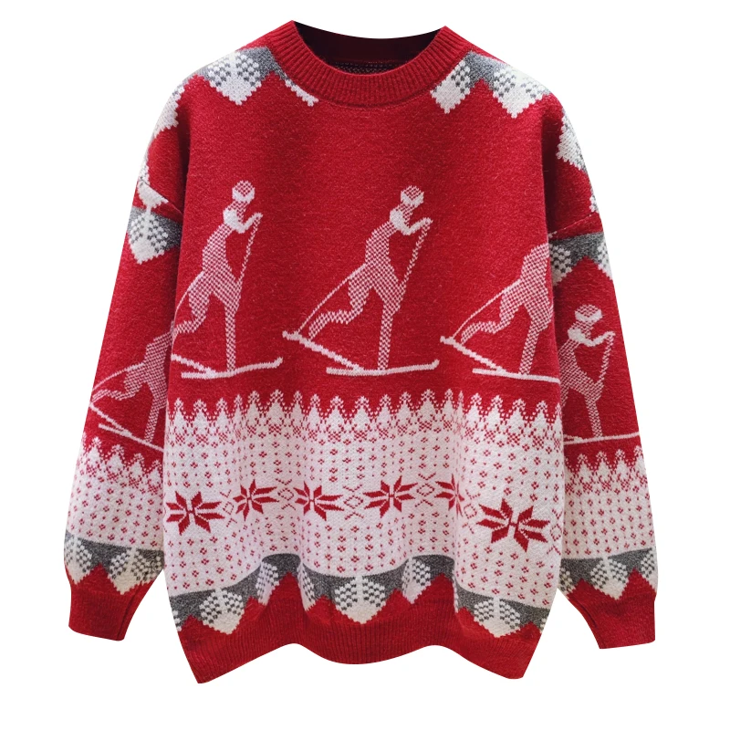 

Женский Теплый трикотажный свитер, утепленный базовый свитер контрастных цветов в стиле ретро, Осень-зима 2020