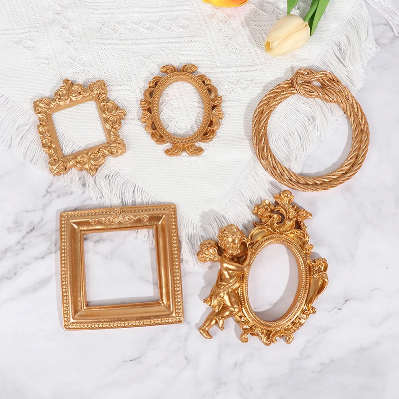 

Retro Photo Frame Manicure Cosmetics European Ornaments Photography Backgro Gold For Home Decoration
