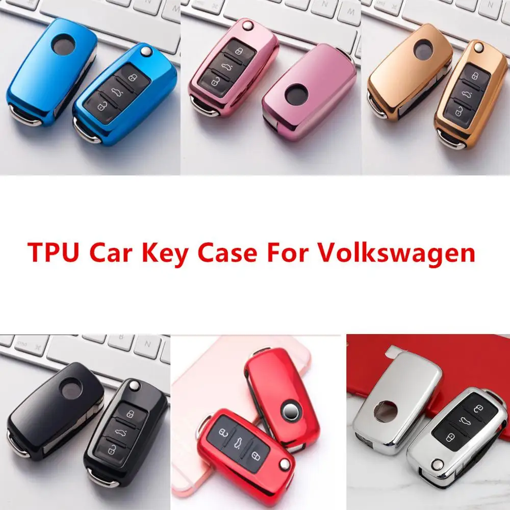 ТПУ чехол для автомобильного ключа защитный Volkswagen VW Passat Golf Jetta Bora Polo Sagitar Tiguan CC