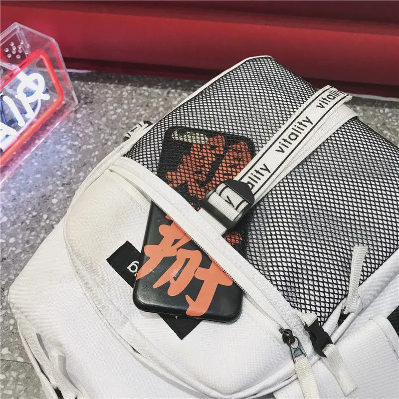 

Personality Street Girls School Bags for Teenage Boys Schoolbag Large Capacity Junior High Bookbags Women Student Campus Bagpack