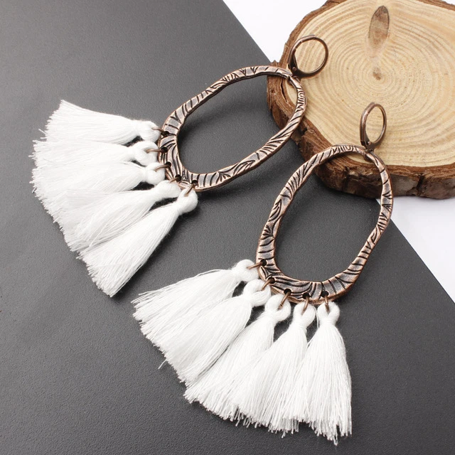 Серьги с кисточками Блестящие модные для женщин Boho капли воды серьги ручной
