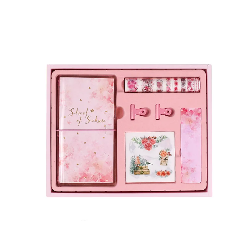 

2021 Cute Notebook Set INS Style Notepad Kit Kawaii Planner Creative Best Gift Set School Supplies Journal Accessories