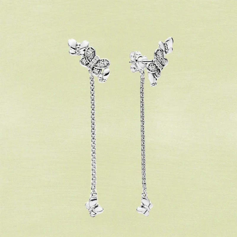 

Женские серьги-гвоздики в виде бабочки, из серебра 925 пробы