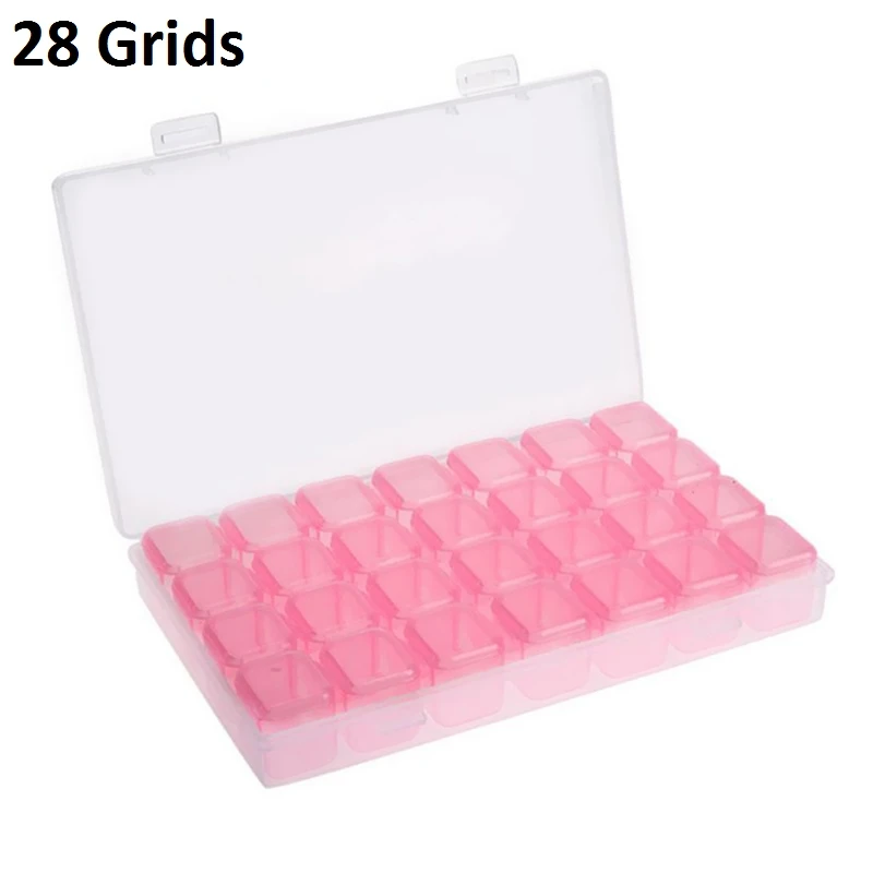 28grids C 4/28/56 сетки 5D DIY алмазная живопись дрель коробка ювелирных изделий Стразы Вышивка с украшением в виде кристаллов бисера, органайзер, хранилище, сумочка, Чехол Контейнер - Цвет: 28grids C