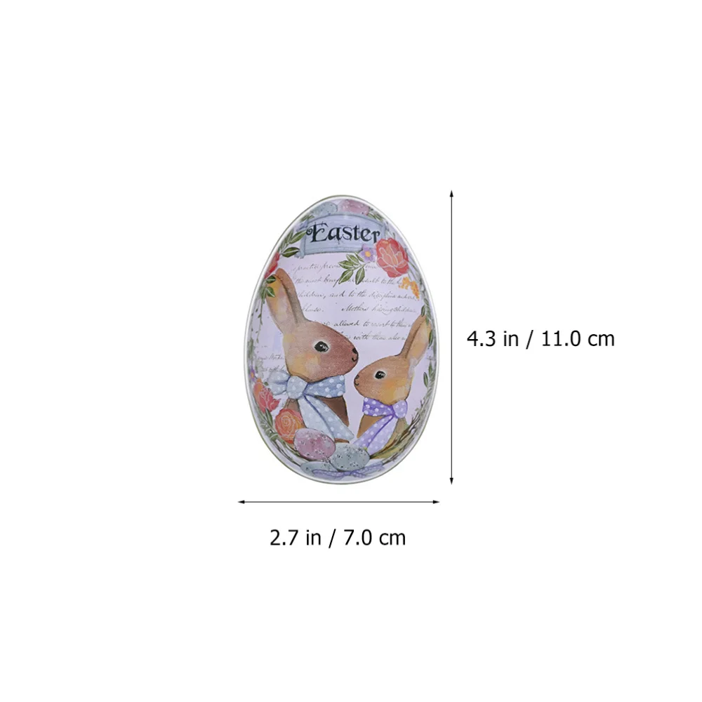 

6pcs Decorative Egg-shaped Candy Box Easter Tinplate Gift Box for Party