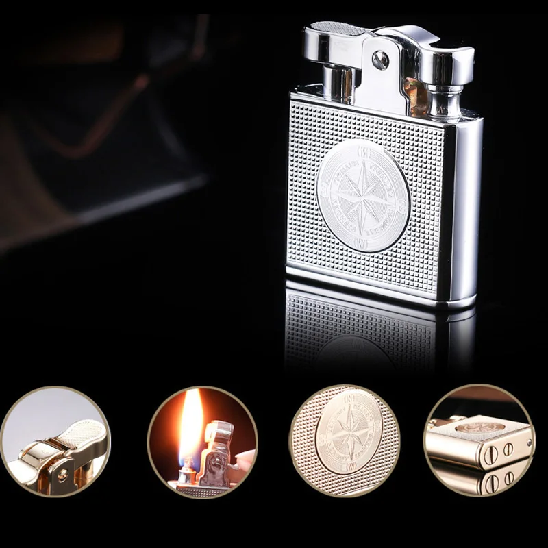Металлическая керосиновая зажигалка с шлифовальным кругом масляная Зажигалка в