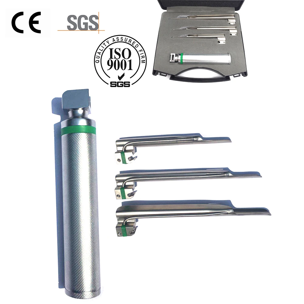 Напрямую с фабрики Ларингоскоп Волоконно оптический Миллер в комплекте 3 Лезвия