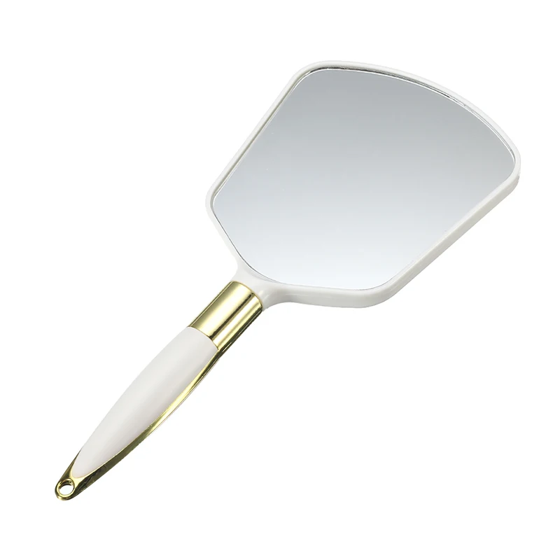 Rectangle white Дамское зеркальце пластиковое Дерево Круглый/зубы/прямоугольная форма макияж зеркала Карманное зеркальце Косметика держится для дам красота комод - Цвет: Rectangle white