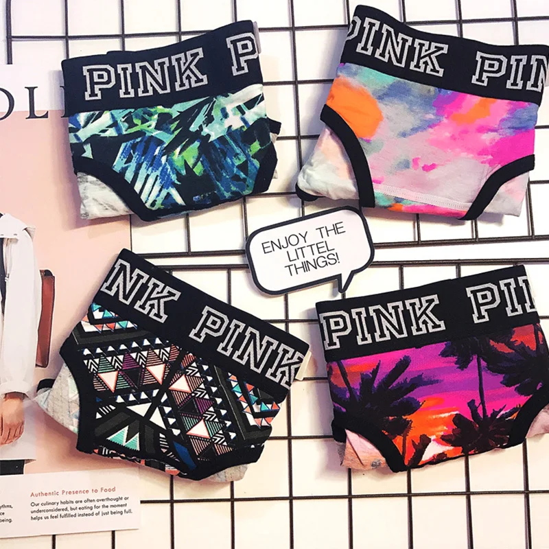 

Colorful Letter Pink Sexy Panties for Women Cotton Seamless Bikini Briefs Female Low Rise Underwear Soft Lingerie Underpants