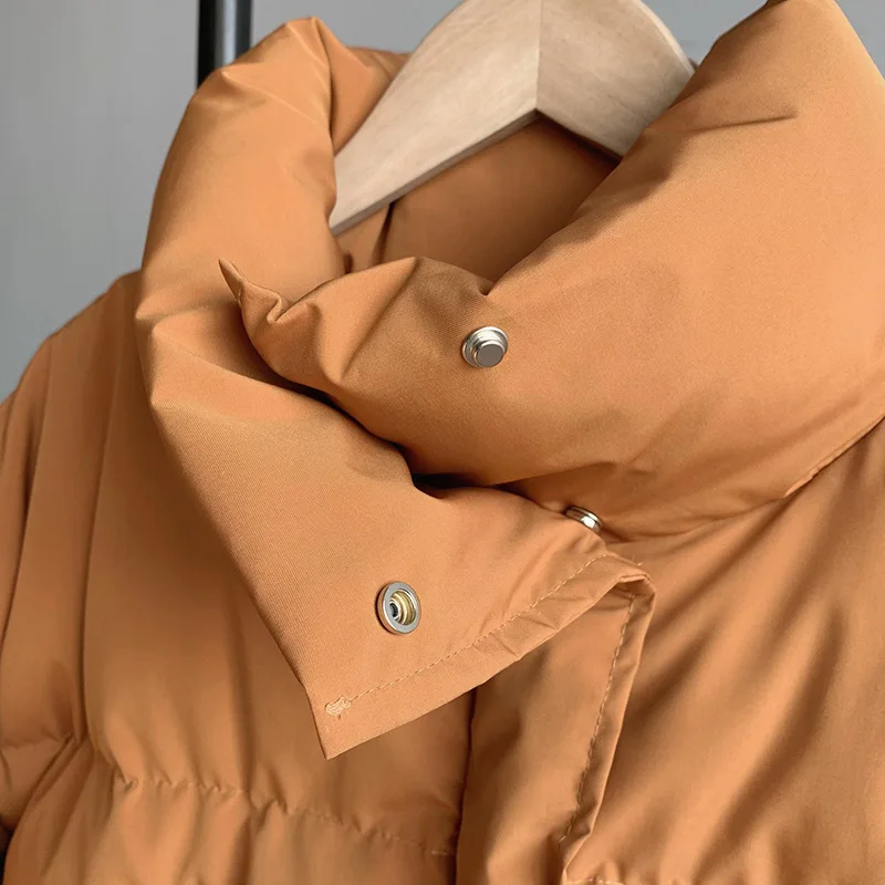 Winter 2021 Cotton Padded Women's Short Stand Collar Korean Jacket Loose Bread Coat Loose Oversized Womens Short Parka