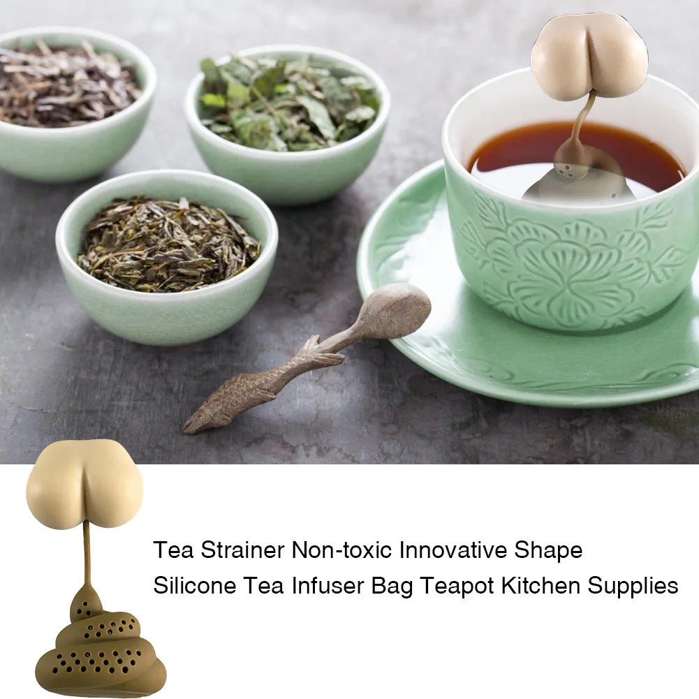 

Tea Strainer Non-toxic Innovative Poop Shape Food Grade Silicone Tea Infuser Bag Teapot In-fusion Kitchen Supplies Drop Shipping