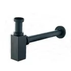 Матовый черныйхромзолото настенные крылом P-ловушки квадратные Альба Винтаж латунный выводной Сифон Бассейна всплывающие отходов Водостоки замена труб