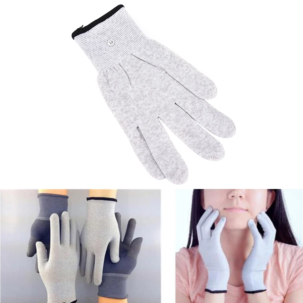 1 пара магических импульсных массажных перчаток серебряные волоконно-Проводящие