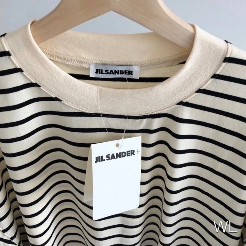 

2021 Jil Sander T-shirt 100% 1:1 Tshirts Oversized Top Tees Cotton Tee High Quality Summer Striped Shirt for Women Men