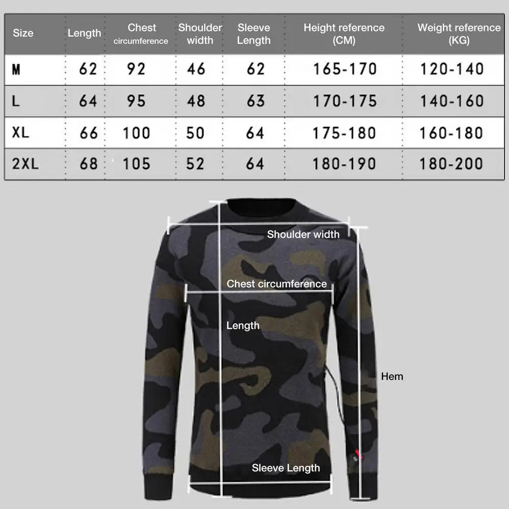 

Winter Thermal Sportwear Heated Knitted USB Heating Sweater Sweatshirt For Men Cycling Skiing Bike