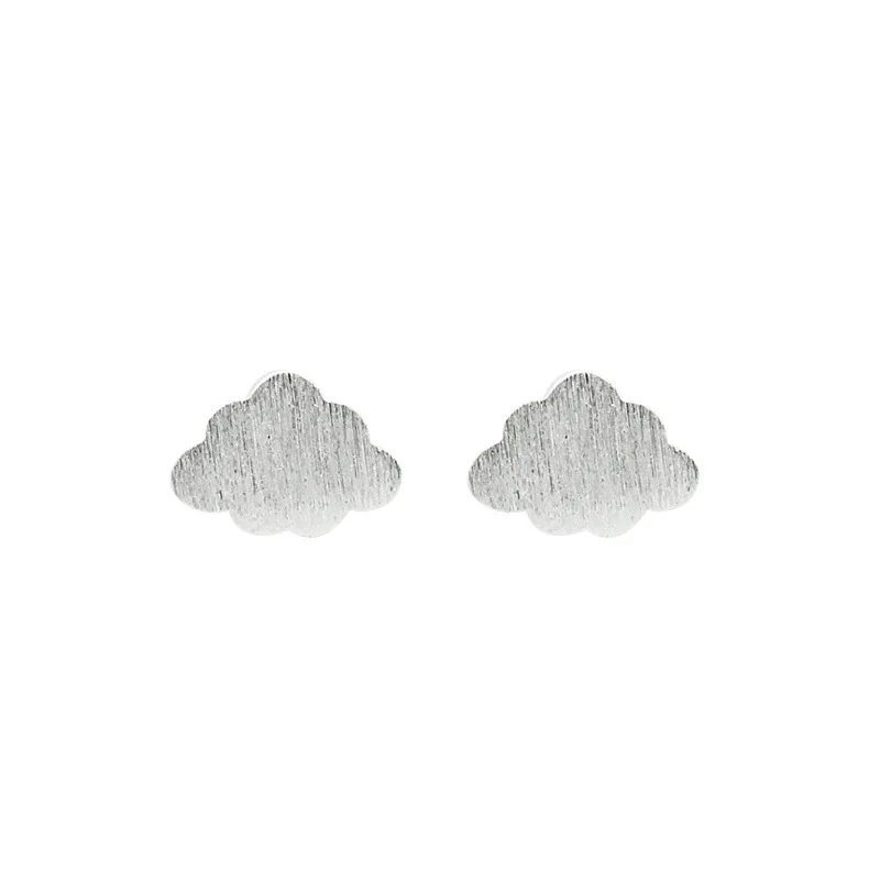 925 Sterling Silver Drawing Cloud Stud Earring Simple Temperament Korea Style Weather Earrings for Women Fashion Jewelry | Украшения и