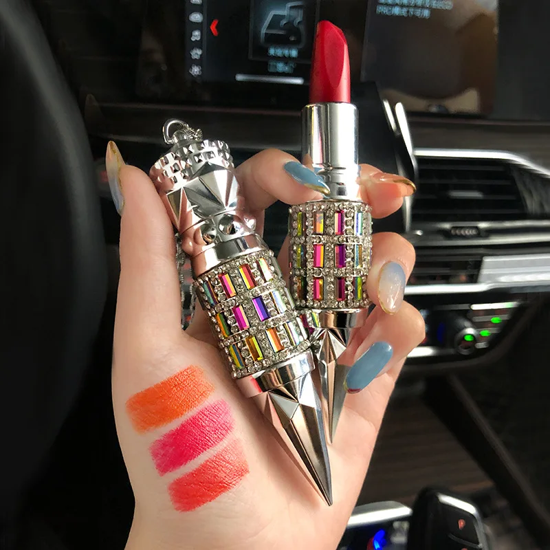 

Diamond Queen Scepter Matte Lipstick Waterproof Long Lasting Non-stick Cup 3 Colors In 1 Sexy Pearl Beauty Lipstick Set Makeup