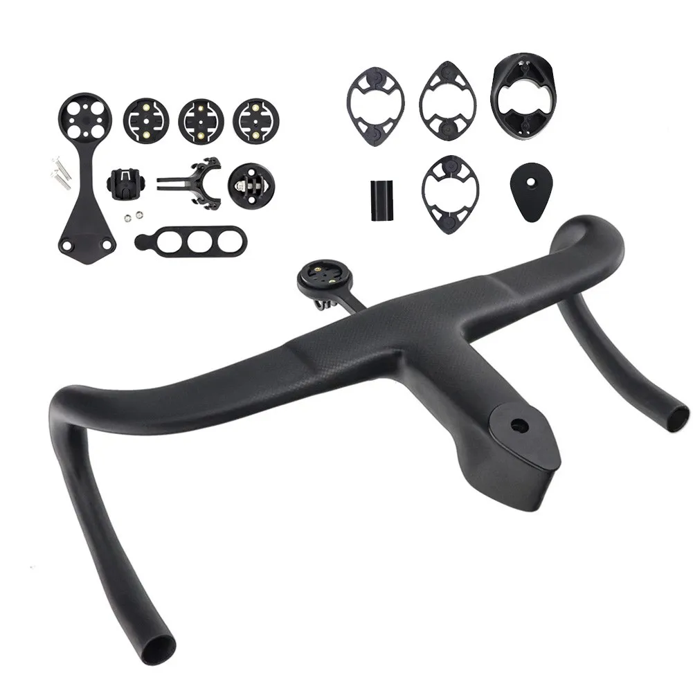 

Carbon Fibre Bicycle Handlebar Ultralight MTB Road Bike Bent Bar Integrated Handle Bar For F12 Bike 400~440mm Bike Accessories