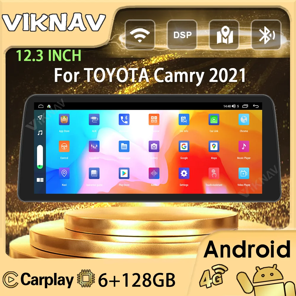 

12.3inch Android Car Radio For TOYOTA CAMRY 2021 stereo receiver IPS touch screen GPS navigation multimedia player 2din