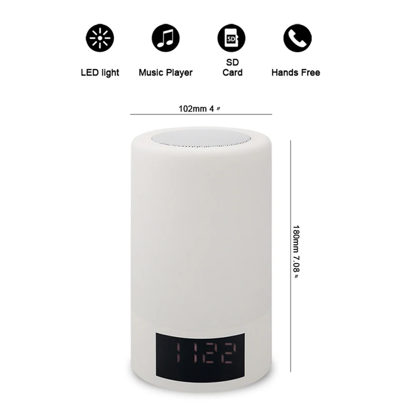 Портативный беспроводной мини-динамик с сенсорным управлением светодиодный