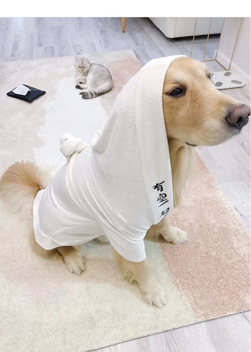 

Pet Bathrobe Medium Elastic Bamboo Fiber Super Absorbent Pet Dog Bath Towel for Large Dogs Absorbent Bathrobes Pet Clean Supply