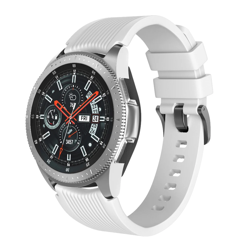 White 20 мм/22 мм ремешок для часов samsung Galaxy watch 46 мм/42 мм/active 2 ремешок gear S3 Frontier/S2 20/22 мм силиконовый браслет для часов - Цвет ремешка: White