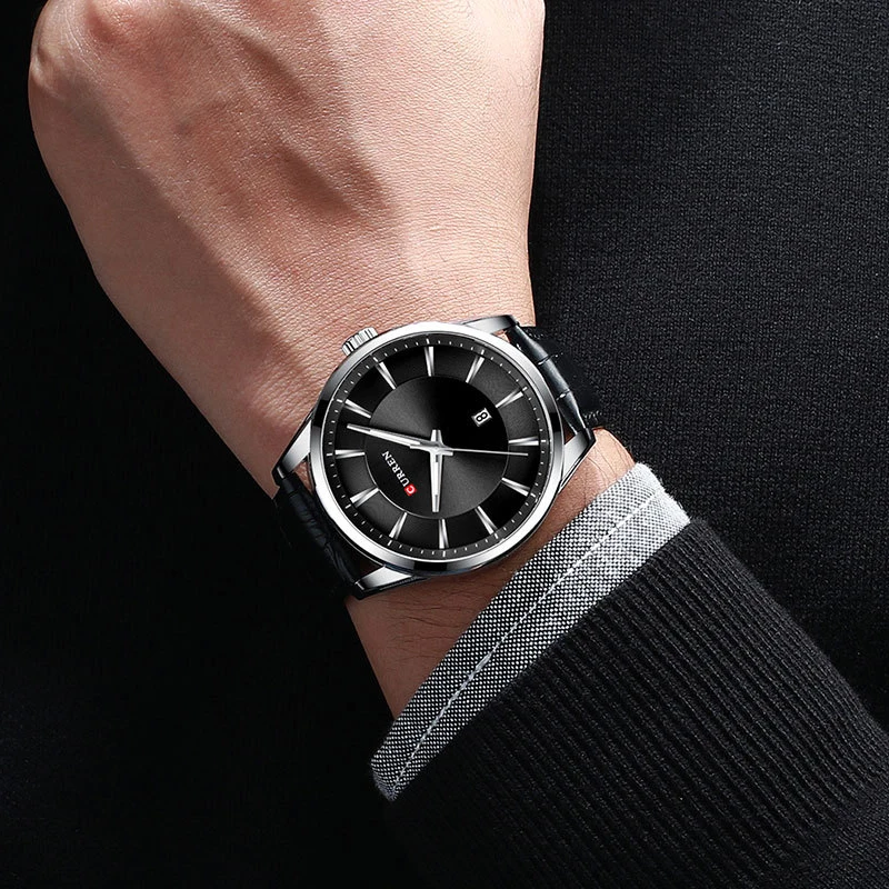 Часы наручные CURREN Мужские кварцевые брендовые Роскошные модные деловые