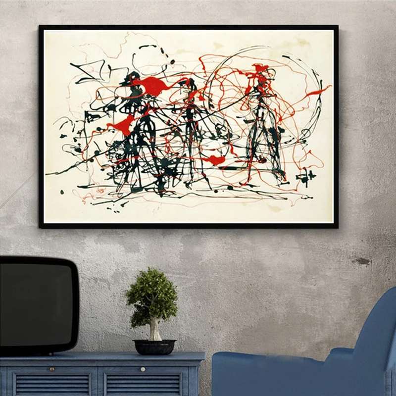 

Famous Jackson Pollock Abstract Artwork Poster Graffiti Canvas Painting Prints Wall Pictures for Living Room Home Decor