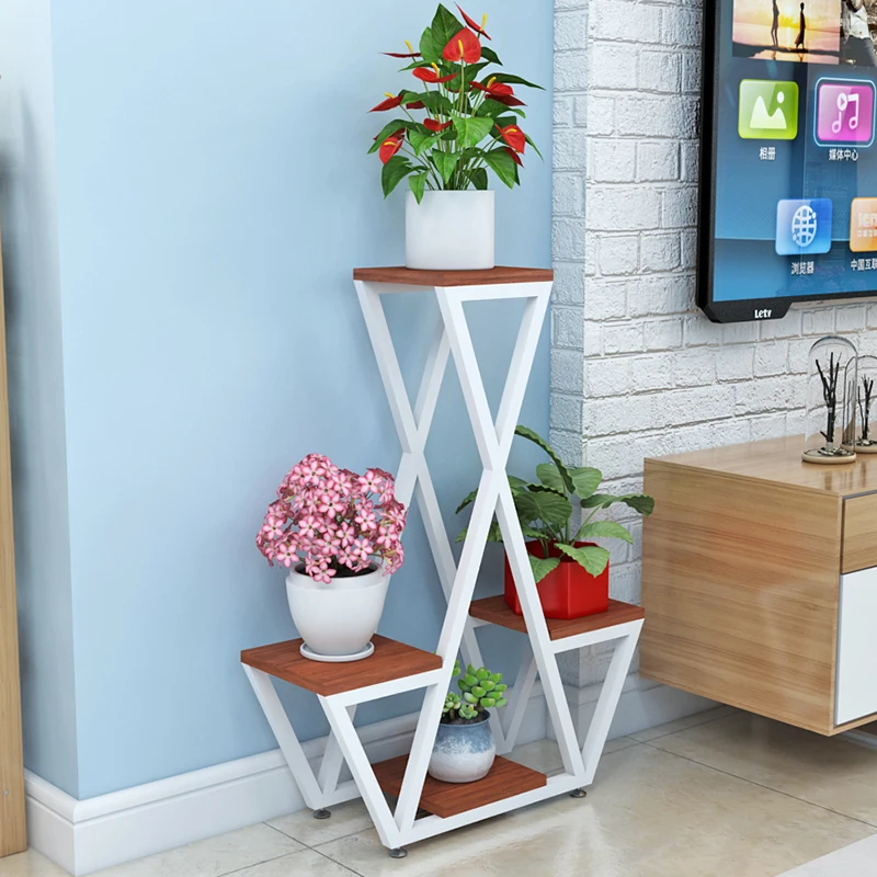 

Simple modern multi-layer wrought iron flower stand floor-standing living room European creative indoor plant racks