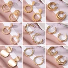 Новые Эффектные серьги-кольца из нержавеющей стали женские золотистые Матовые Круглые закрученные большие серьги