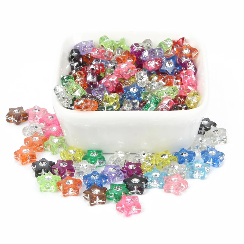 100 шт прозрачные звезды Стразы акриловые бусины для изготовления ювелирных